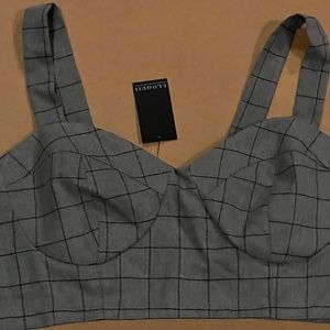 Eloquii Plaid Crop Bustier Size 16